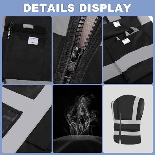 Image of XPCARE Reflective Safety Vests For Women Men, High Visibility Security Vest Pockets and Zipper Front Construction Work Vest