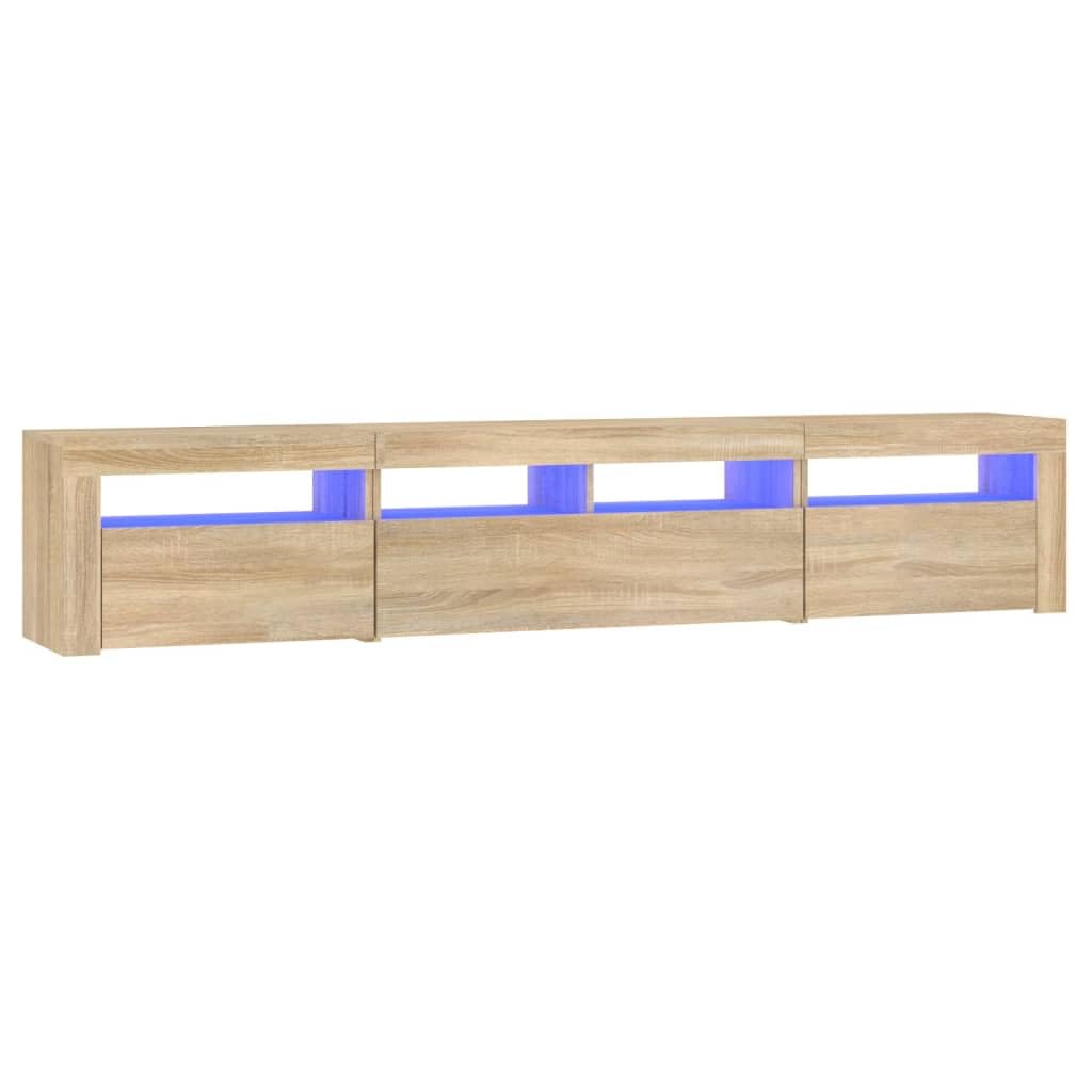 vidaXL Mueble de TV con Luces LED Roble Sonoma 210x35x40 cm