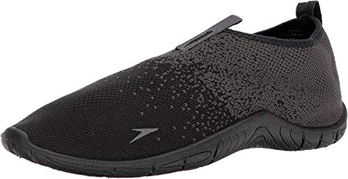 Speedo Men's Surf Knit Athletic Water Shoe, Black/Grey, 9