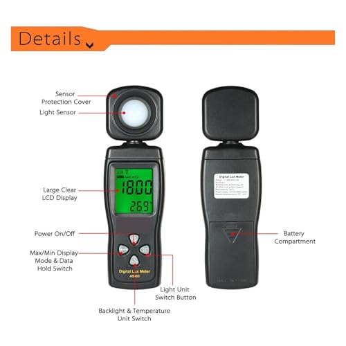 Illuminomètre portatif luxmètre numérique LCD 0-200000 Lux et photomètre de précision - 4