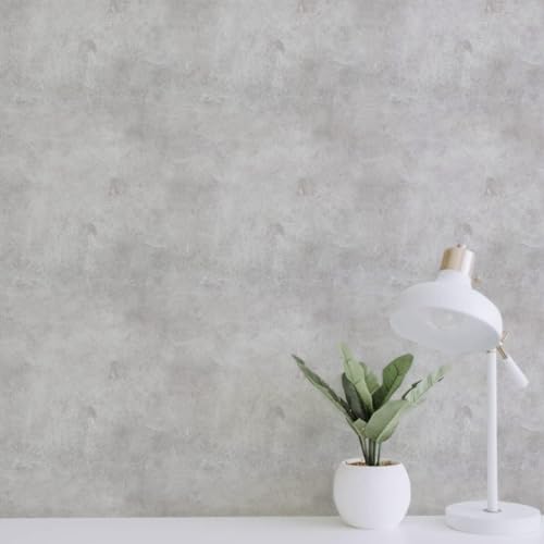 Papel De Parede Adesivo Industrial Cimento Queimado 5 M x 45 Cm (Cimento Queimado Claro)