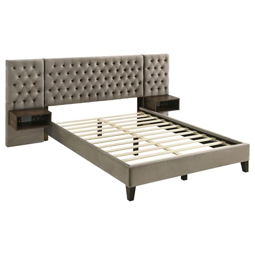Coaster Marley Velvet Upholstered Eastern King Wall Bed