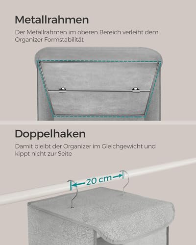 SONGMICS Hängeorganizer 2er Set, 5 Fächer, Faltbar – Ansicht 6