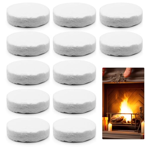 TETEWEVER 12 Stück Keramikwolle für Bioethanol 8,6×2,5cm Keramikwolle...