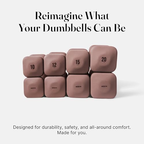 WeGym SafeGrip Square Dumbbells with Anti Slip Handles, Aesthetic Free Weights for Home Workouts, Stable Design Prevents Rolling during Floor Exercises (10LB, Pair Rose) by WeGym - Image 6