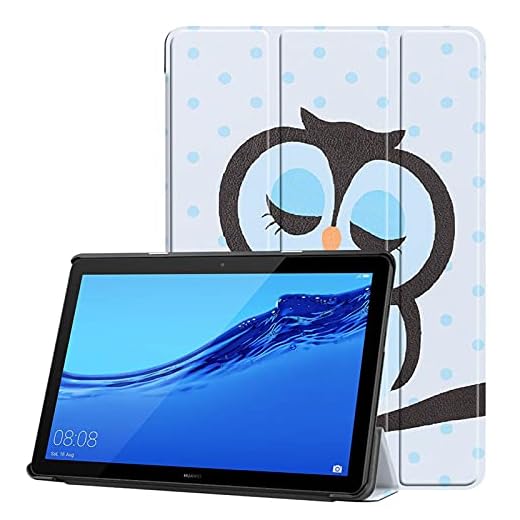 KATUMO-Fodral Kompatibel med Huawei Mediapad T5 10.1 Folio-Fodral med stativfodral för Huawei Tablet T5 10.1 Bokomslag