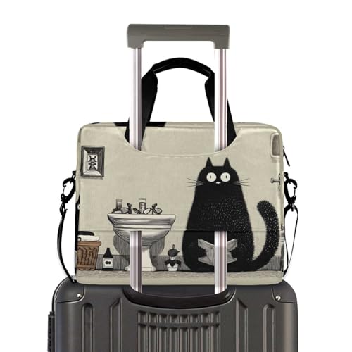 Maletín para portátil con estampado de gato divertido miniatura 4