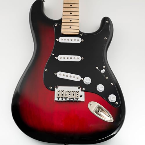 Image of Musiclily SSS 11 Hole Strat Guitar Pickguard for Fender USA /Mexican Made Standard Stratocaster Modern Style, 1Ply Black