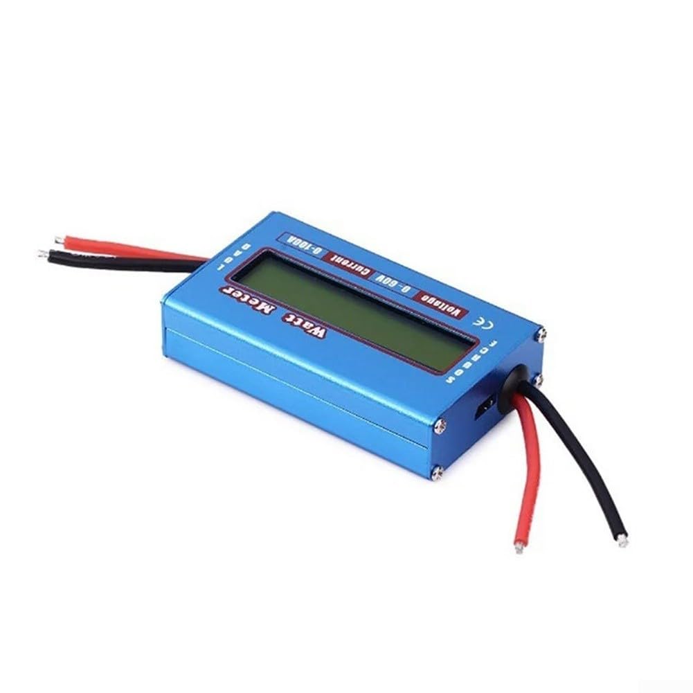 Analyseur de batterie CC 60 V 100 A Wattmètre testeur de tension en métal pour panneau solaire et circuit RC Mesure de performance avec courant et suivi Faible résistance Bleu