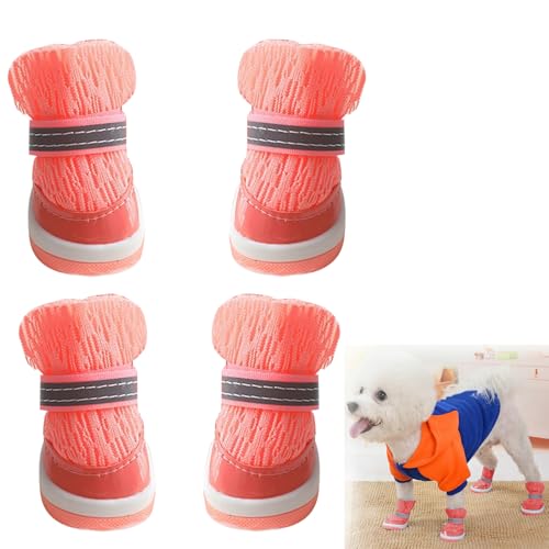 犬 靴 夏 メッシュ ドッグシューズ 脱げない 犬の靴 夏用 ドッグブーツ 小型犬 中型犬 大型犬 ドッグくつ 滑り止め 肉球保護 通気性 犬用シューズ 散歩用 傷舐め防止 汚れ防止 4足犬用シューズ キャンプ用、夏用、アウトドア用、ビーチ用、ハイキング用