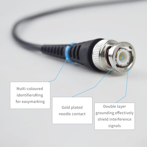 Image of ZIBOO ZB-KIT16 Oscilloscope Probes,BNC to Alligator Clips, Mini Test Clips, Dual BNC Coaxial Cable, Stackable Banana Plug, Plugged Banana Plug (6 Pack)