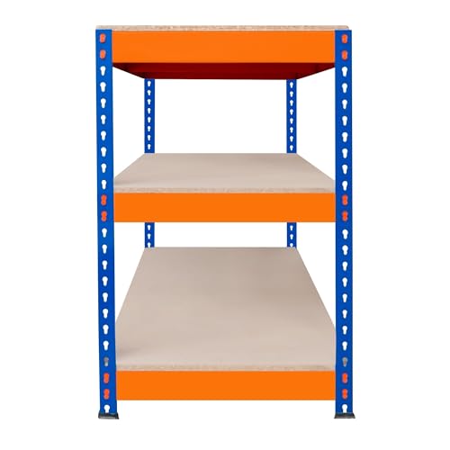 Banco Da Lavoro Garage 120X60X90Cm - 3 Ripiani, Acciaio Rinforzato, 300Kg/Ripiano, Montaggio Senza Bulloni, Layout Regolabile, Piedini In Gomma, Barra Di Supporto - 7