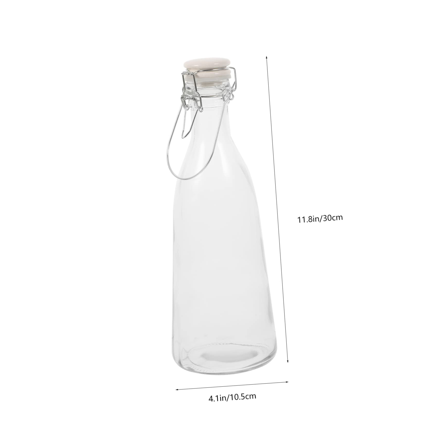 Gatuida Bottiglia Vetro per Dispenser Bevande con Tappo Chiusura Ermetica Contenitore Multiuso per Condimenti e Salse Vetro Spesso Anticracking Adatta per Uso Cucina e Frigorifero