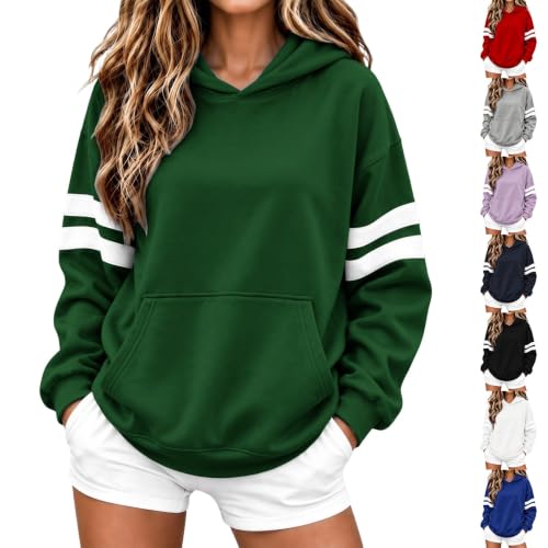 Women'S Fashion Hoodies & Sweatshirts Blackish Green S Striped - image 1