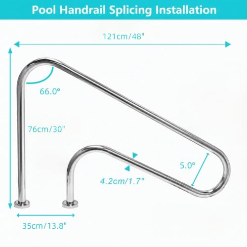 Barandal para piscina de acero inoxidable DOEL 48" miniatura 2