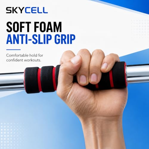 Image of SKYCELL Heavy Duty Door & Wall Mounted Pull Up Bar for Home Workout - Steel Coat Multi-Grip Pull-Up Bar EasyFit Alternative