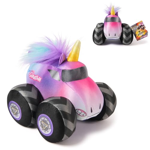 Monster Jam Camión de peluche oficial de 7 pulgadas con sonidos de motor Sparkle Smash