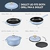 Best Choice Products Non-Stick Pot & Pan Cookware Set, Cast Iron, 2Qt Skillet w/Lid, 10" Grill or Griddle Pan w/Press, 6Qt Enameled Dutch Oven, Non-toxic, for Cooking and Grilling - Cornflower #1