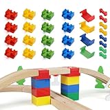 Set di Accessori: Questo set connettore per binari ferroviari in legno contiene 28 adattatori, 16 binari corti e dritti in plastica, 8 connettori elastici e 4 elementi di fissaggio, con accessori completi. Che tu sia un principiante o un appassionato, puoi facilmente unire binari dritti o multi-diramazione, dare libero sfogo alla tua creatività e creare un mondo di binari divertente.
