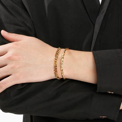 Pulsera abierta torcida ajustable 58mm acero inoxidable miniatura 7