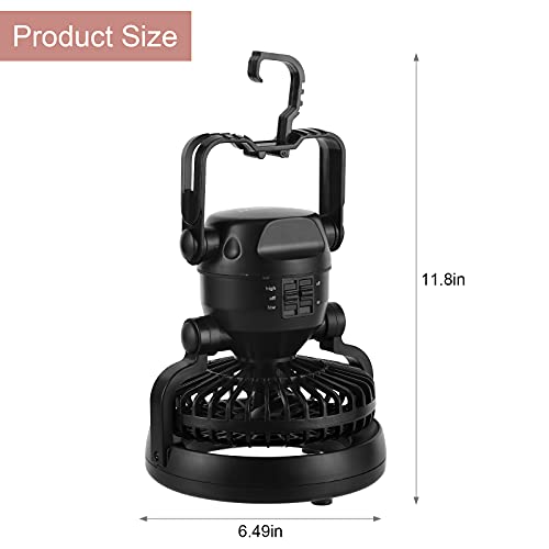 BTY Camping Light Fan, 2 in 1 Portable Hanging Camping Fan with LED Light, Camping Lantern with Ceiling Light for Tent, Hiking, Hurricane Emergency - Image 3