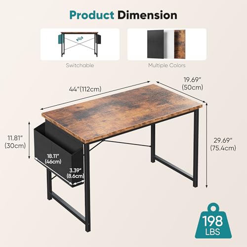 Image of OLIXIS Computer Desk, 44 Inch Gaming Desks for Home Office Small Spaces
