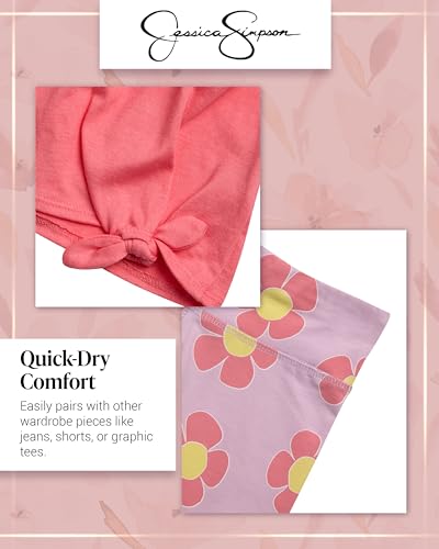 Jessica Simpson Baby Girls Shorts Set - 2 Piece Short Sleeve Top and Matching Cotton Biker Shorts for Infants & Toddlers4