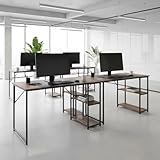 3.Side Shelving: 2 open side shelves provide easy access to storage for files, supplies, or décor.