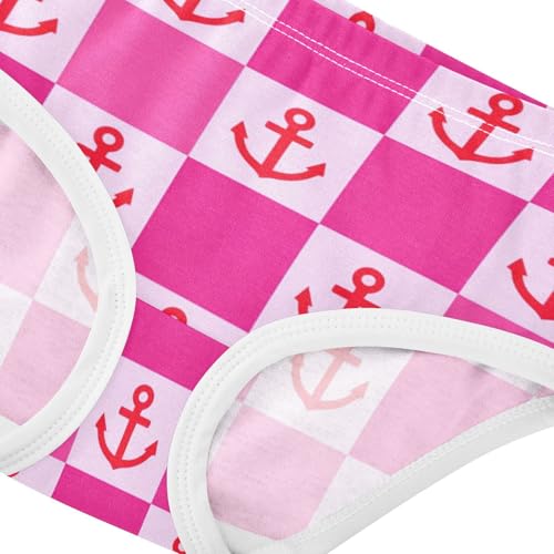 Cotton Toddler Girls Underwear Checkerboard Pink White Squares Panties for Girl Funny Briefs Undies Kids 2t4