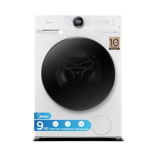 Midea MF200W90WB-14A Waschmaschine / 9KG / A/Leiser & effizienter Inverter Motor/HealthGuard-System/Steam Care/Nachlegefunktion/APP-Steuerung/AquaStop, Weiß