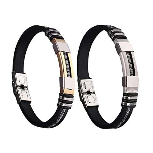 Oveallgo Iontitan Vitalityboost Wristband, Titanium Lympunclog Wristband, Titan Stainless Steel Magnetic Energy Bracelets for Men and Women, Lymph Unclog Wristband (Silver+Gold)