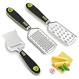 Cheese Slicer Grater Set, SUTINE Hand Held Cheese Grater，Heavy Duty Stainless Steel Plane Cheese Cutter for Semi-Soft, Semi-hard Cheeses