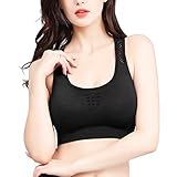 [Barifall] スポーツブラ レディース 揺れないブラジャー しっかり サポート ランニング用ブラ ヨガウェア 吸汗速乾 取り外し可能D0021-BK-M