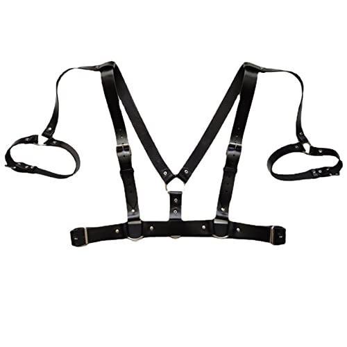 Men's Body Chest Harness Belt, Adjustable PU Leather Suspenders Shoulder Arm Body Chest Harness Bondage Strap Belt for Men Gay, BDSM Cosplay Costume Bar Nightclub Masquerade Party Club Clubwear