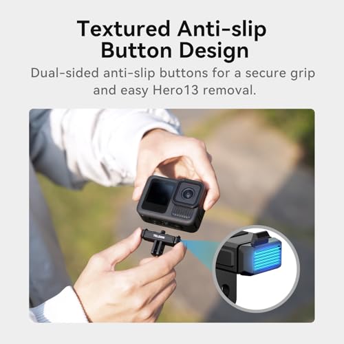 TELESIN Magnetic Latch Mount Metal Adapter Quick Release for Go Pro Hero 13 Black, Dual Lock & Anti-Slip Button Design, Hero13 Accessories, Attachable Tripod, Vlogging Mount - Thumbnail 3