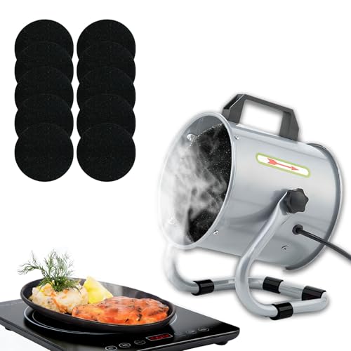 Portable Range Hood with 9 Activated Carbon Filters, Strong Suction Kitchen Exhaust Fan for Indoor...