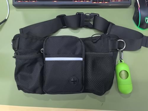 VINATO Leckerlitasche für Hunde mit Flexi-Leine & Kotbeutelspender – wasserdichte, Multifunktionale Gassi Bauchtasche für Training und Hundezubehör
