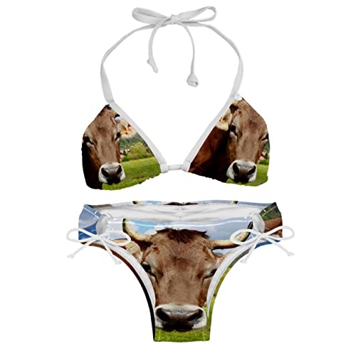 Bikini motif vache Bovino imprimé multicolore et coupe confortable XXL