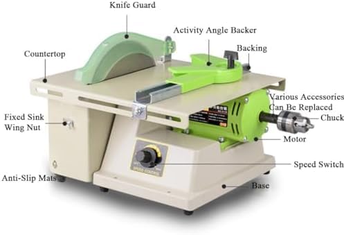 Mini sierra de corte de roca con motor de cobre puro para hacer joyas y cortar piedras, ideal para trabajos lapidarios, diseño compacto para un uso fácil