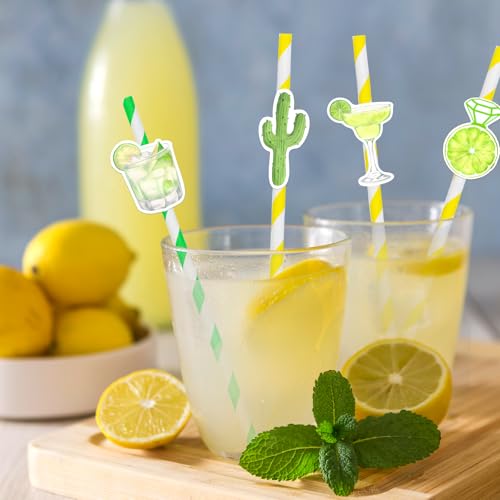 30 Pitillos de Papel Temáticos Margarita Verde miniatura 5