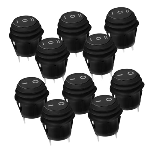 HOLIDYOYO 10pcs Marine Toggle Switch Panel Waterproof Round Rocker Switch Button for Boat Replacement for Vehicle