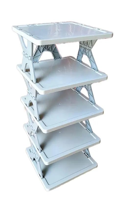 STELITE Plastic Shoe Rack for Home – Stackable & Shoe Stand Organizer for Entryway & Corners | Shelf for Shoes, Slippers & Sandals | Easy to | Durable Grey Shoe Storage Unit (Grey, 4 Layer Shoe Rack)-image-38