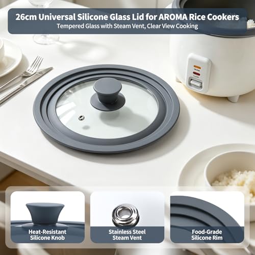 Tempered Glass Rice Cooker Lid, Fits 7.6-9.2 in Pots, Pans and Skillets by QINGQIUYUDA - Used condition - Image 5