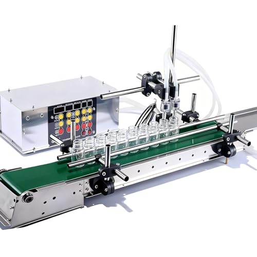 Remplisseur de liquide automatique à 4 têtes Vitesse réglable 10 600 ml Machine de remplissage de bouteilles avec convoyeur Mini ligne de produits pour vin Beves & Cosmetics 88,9 cm