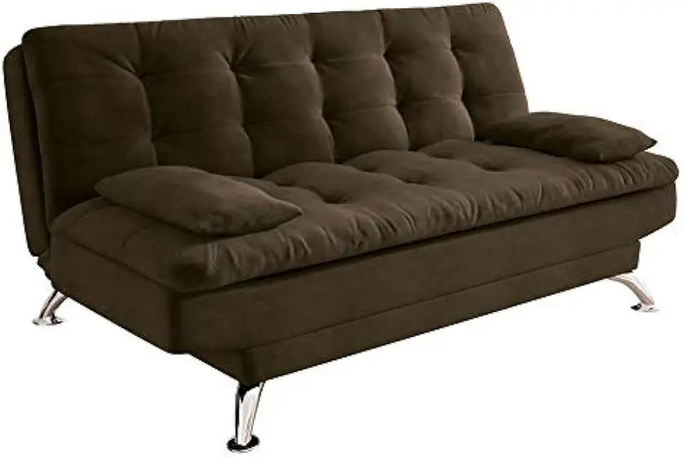 Sofá-Cama 3 Lugares Casal Premium II Suede Café