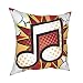 Housse de coussin en coton doux motif note de musique - 45 x 45 cm - Décoration de ferme - Cadeau pour chambre à coucher, canapé
