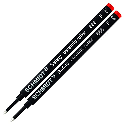 2 Pack - Schmidt 888 Red Fine Rollerball Refill
