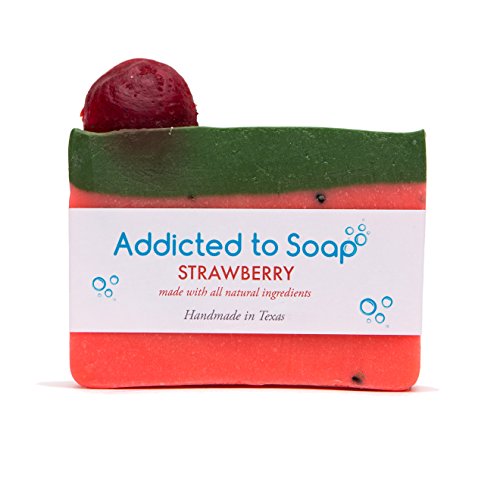 Addicted to Soap – Strawberry Soap | Specially Formulated – All Natural Ingredients for Perfectly Clean Skin and a Beautifully Refreshing Scent - Handmade with Love in Texas
