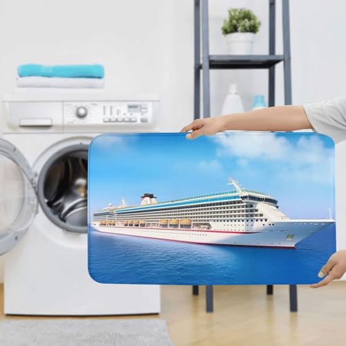 YoupO Kreuzfahrtschiff-Druck Badezimmer Teppiche Sets 3 Stück Saugfähige WC-Deckelbezug Rutschfeste U-förmige Konturmatte Für Toilette Badezimmer – Bild 8