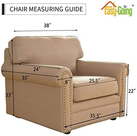 Miniatura 6 de Easy-Going Funda Elástica de Vellón para Sofá con Spandex Antideslizante, Cubierta Suave para Sofá y Sillón, Protector de Muebles Lavable con Espuma